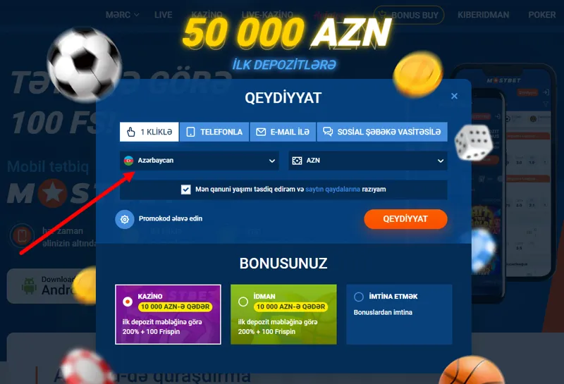 Oynamaq və 100 pulsuz fırlanma bonusu almaq üçün Azərbaycandan yeni oyunçuları qeydiyyatdan keçirməyin yolları