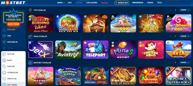 MostBet Online Casino-da oynayın