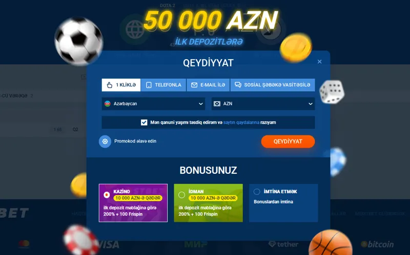 Azərbaycandan Yeni Oyunçu Qeydiyyatı Forması
