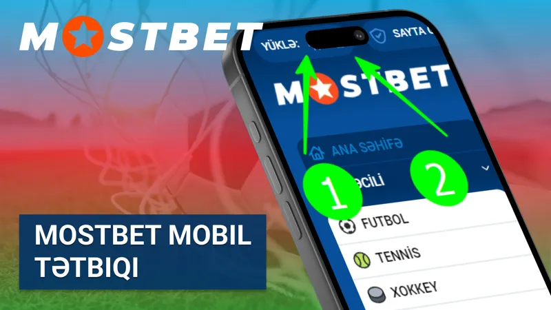MostBet mobil tətbiqinin əsas ekran görüntüsü