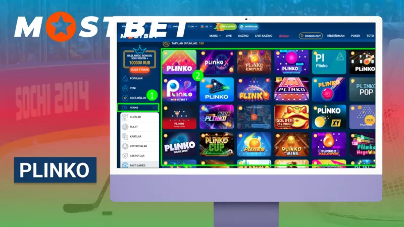 MostBet kazinosunda Plinko oyunu ekran görüntüsü