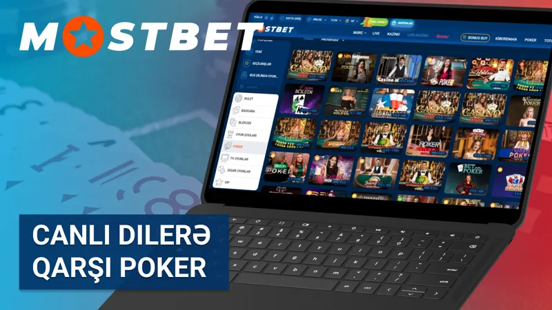 MostBet Live-kazinosunda canlı dilerə qarşı poker oyunu
