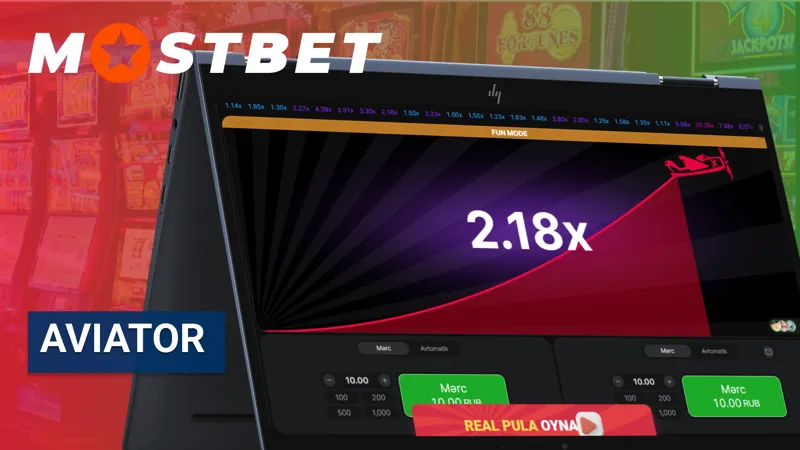 Скриншот игры Aviator в казино MostBet