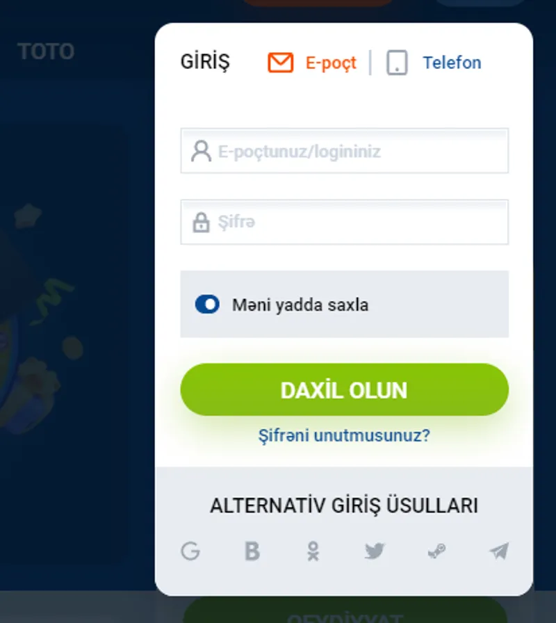 MostBet veb saytı vasitəsilə hesabınıza daxil olun