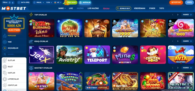 MostBet kazinosunda slot maşınları