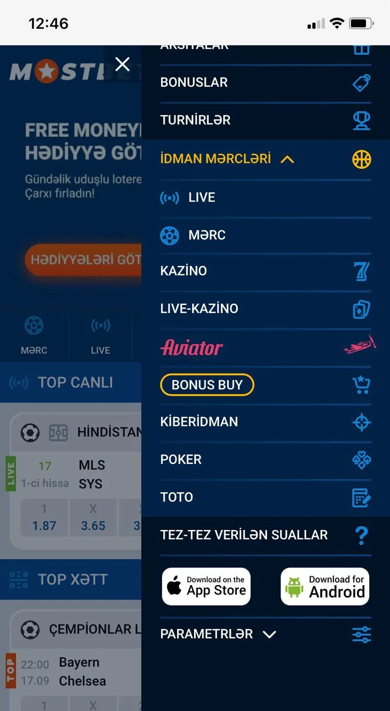 Tətbiqi MostBet mobil saytından necə yükləmək olar