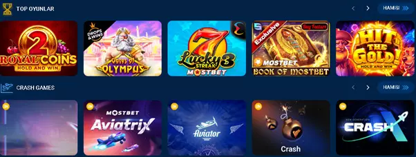 Mostbet kazino oyunlari
